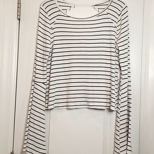 Extra long bell sleeve top